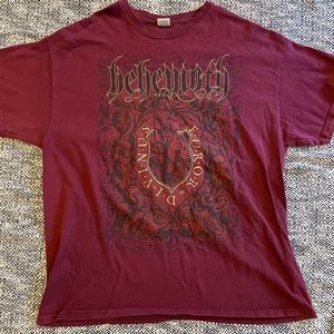 Mens Behemoth maroon shirt